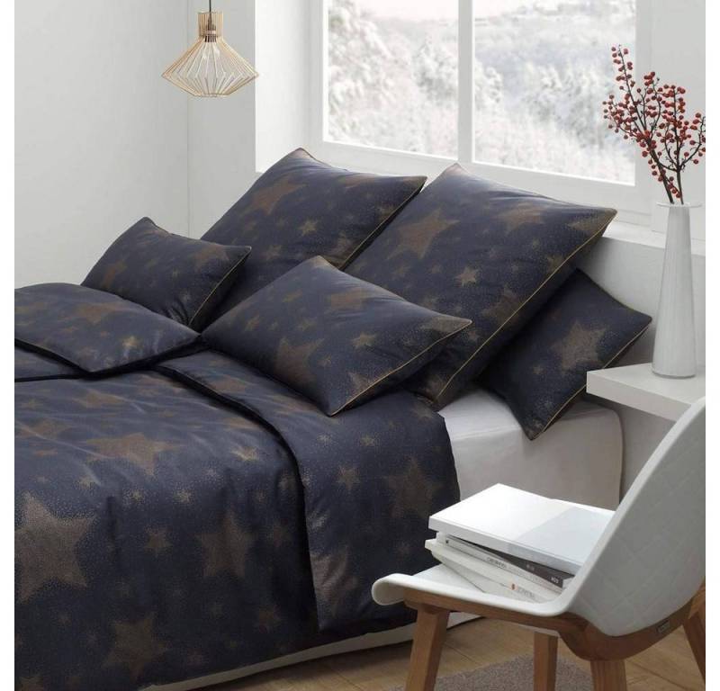 Elegante Bettwäsche Comfort Satin Bettwäsche Cosmos Nachtblau 135 x 200 cm, Comfort Satin, 2 teilig Elegante Bettwäsche Comfort Satin Bettwäsche Cosmos Nachtblau 135 x 200 cm, Comfort Satin, 2 teilig von Elegante