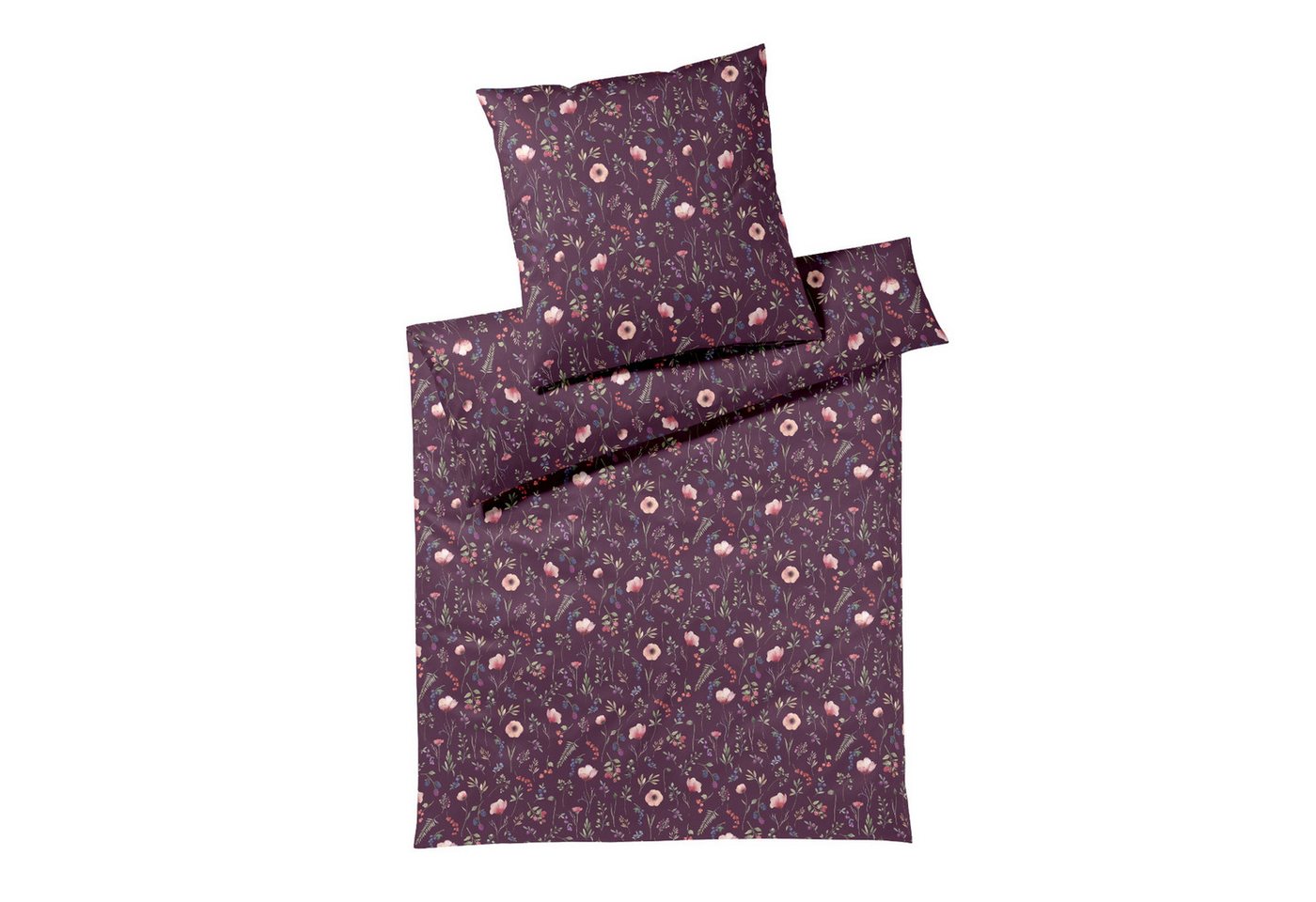 Elegante Bettwäsche Elegante Interlock Jersey Bettwäsche Sorbet 3614-1 Blume Beere 135x200, Interlock Jersey, 2 teilig, Absolut bügelfrei von Elegante