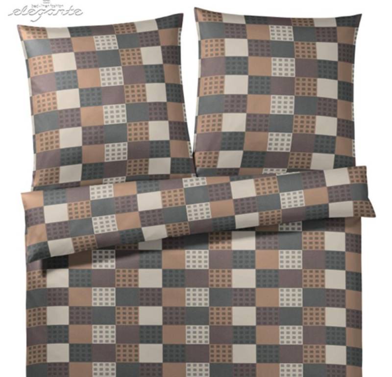 Elegante Bettwäsche Elegante Mako Satin Bettwäsche Toccata Cognac-Schoko 135 x 200 cm, Mako Satin, 2 teilig von Elegante