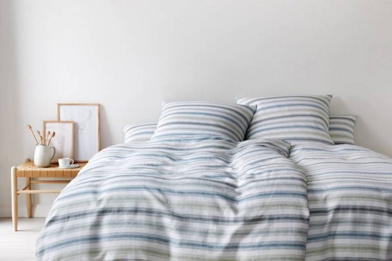 Elegante Bettwäsche Halbleinen Bliss Aqua 135 x 200 cm, Halbleinen, 2 teilig von Elegante