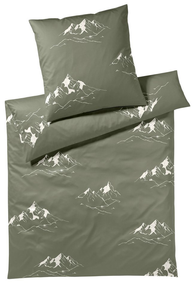 Elegante Bettwäsche Mountain Top, Mako-Satin, 2 teilig, angenehmes Hautgefühl Elegante Bettwäsche Mountain Top, Mako-Satin, 2 teilig, angenehmes Hautgefühl von Elegante