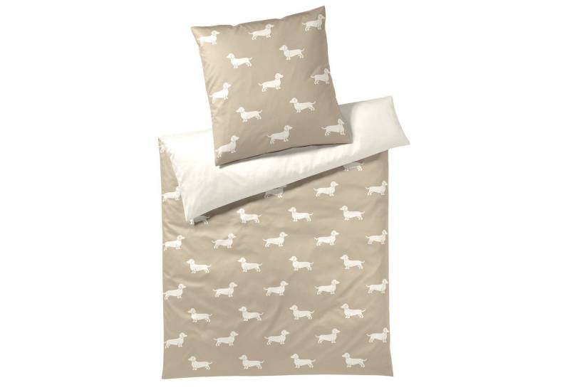 Elegante Bettwäsche WE LOVE DOGS Dogs 24540 Mako-Perkal, Mako-Perkal, Reißverschluss von Elegante