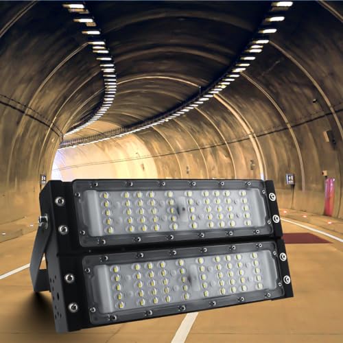 Eleganted 100W LED Strahler Flutlicht, 6500K Tunnellicht Superhell Led LED Arena Lichter IP66 Wasserdicht LED Aussenstrahler für Reitplatz Modellautorennstrecke Docks Baustellen Rasenflächen von Eleganted