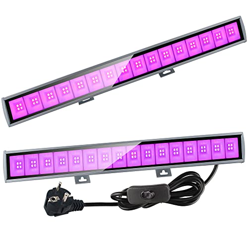 Eleganted 2er 36W UV Bar Schwarzlichtlampe 64 LEDs UV Licht Röhre mit Stecker UVA 385-400nm Black Light Flutlicht IP66 Wasserdicht Fluoreszenz Schwarzlicht Strahler für Party Disco Halloween Eleganted 2er 36W UV Bar Schwarzlichtlampe 64 LEDs UV Licht Röhre mit Stecker UVA 385-400nm Black Light Flutlicht IP66 Wasserdicht Fluoreszenz Schwarzlicht Strahler für Party Disco Halloween von Eleganted