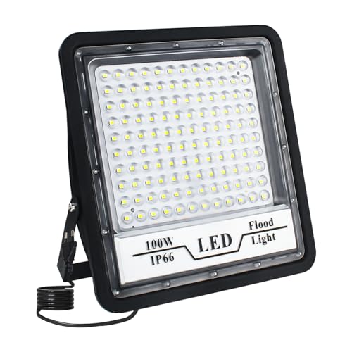 Eleganted LED Strahler Flutlichter 100W Superhell Strahler Außen 10000lm Flutlichtstrahler 6500K IP66 Wasserfest Außenstrahler für Sportplatz Rasenflächen von Eleganted