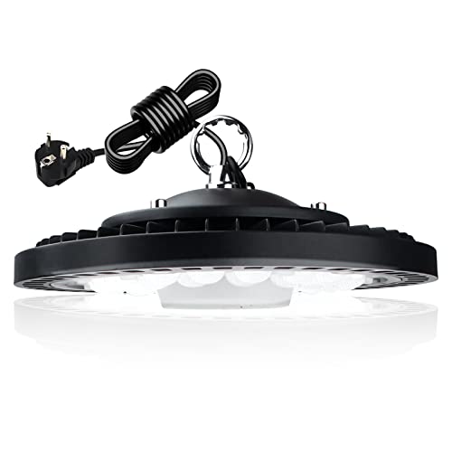 UFO LED Hallenleuchte 100W,6500K Werkstattlampe IP65 Industrielampe LED High Bay Kaltweiß LED Hallenstrahler IP65 für Garagenlampe Warenhaus Kirche von Eleganted