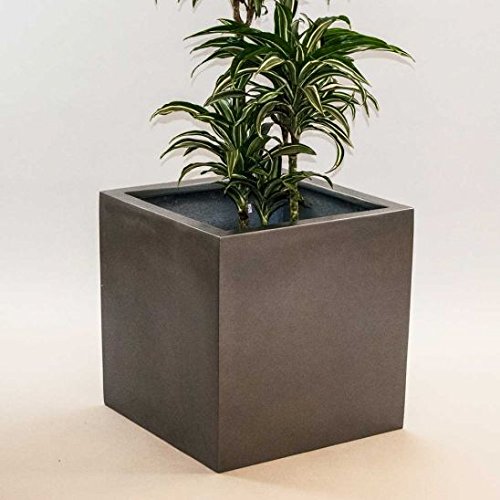 Elegant Einrichten Blumenkübel Fiberglas anthrazit metallic quadratisch 70x70x70cm von Elegant Einrichten