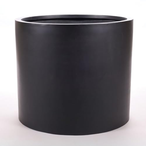 Elegant Einrichten Pflanzkübel Fiberglas, zylindrisch D60xH50cm schwarz-matt. von Elegant Einrichten