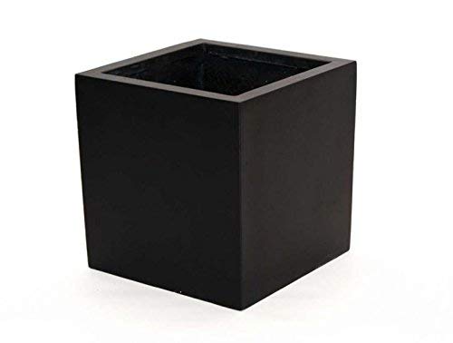 Blumenkübel Fiberglas quadratisch 40x40x40cm elegant schwarz-matt. von Elegant Einrichten