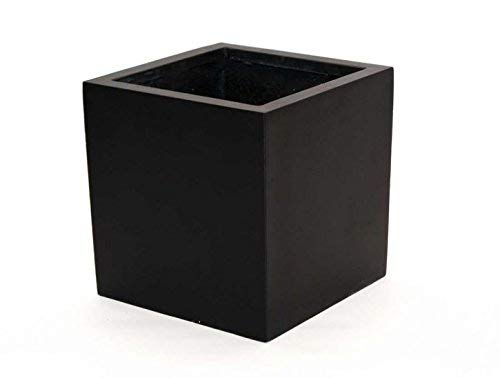 Blumenkübel Fiberglas quadratisch 50x50x50cm elegant schwarz-matt. von Elegant Einrichten