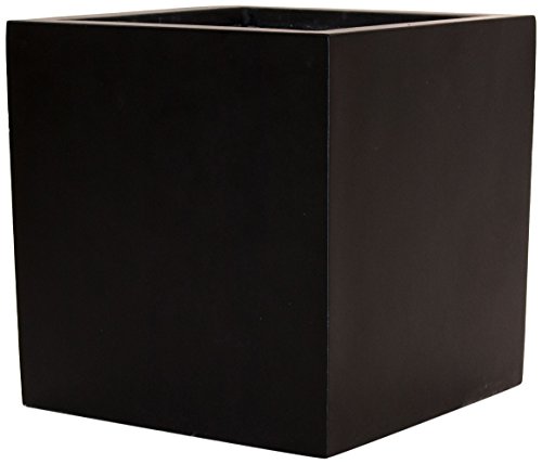 Pflanzkübel, Blumenkübel Fiberglas quadratisch 70x70x70cm elegant schwarz-matt. von Elegant Einrichten