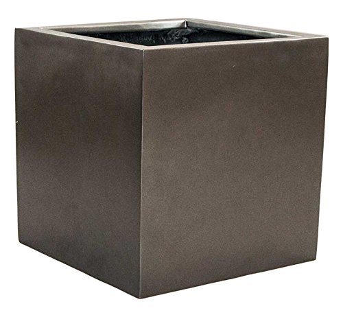 Elegant Einrichten Blumenkübel Fiberglas anthrazit metallic quadratisch 60x60x60cm von Elegant Einrichten