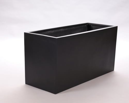 Pflanztrog, Blumentrog Fiberglas 80x30x40cm elegant schwarz-matt von Elegant Einrichten