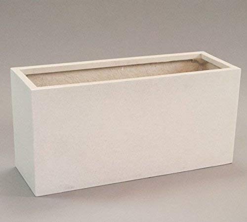 Elegant Einrichten Pflanztrog, Blumentrog Fiberglas 80x30x40cm Perlmutt weiß von Elegant Einrichten