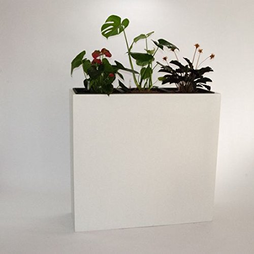 Elegant Einrichten Pflanztrog, Pflanzkübel Fiberglas als Raumteiler 84x30x80cm Perlmutt weiß. von Elegant Einrichten