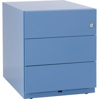 Rollcontainer Note™, HxBxT 495 x 420 x 565, 3 Schubladen, blau von Bisley