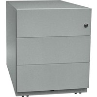 Rollcontainer Note™, HxBxT 495 x 420 x 565, 3 Schubladen, silber von Bisley