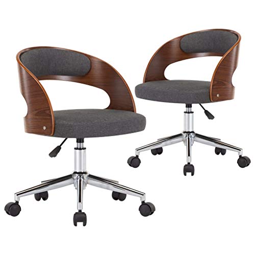 2 Esszimmerstühle drehbar grau - Bugholz & Stoff für Wohnzimmer oder Essbereich - Bequem & langlebig - Platzsparend & elegant von Eleganz