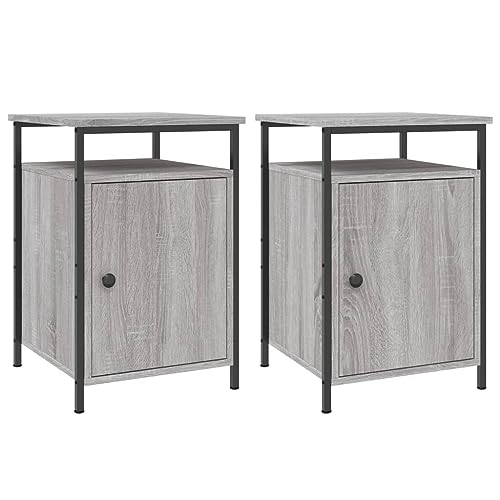 2 STK. Nachttische Grau Sonoma 40x42x60 cm - Modernes Design aus Holzwerkstoff & Eisen, ideal für Schlafzimmer & kleine Räume 2 STK. Nachttische Grau Sonoma 40x42x60 cm - Modernes Design aus Holzwerkstoff & Eisen, ideal für Schlafzimmer & kleine Räume von Eleganz