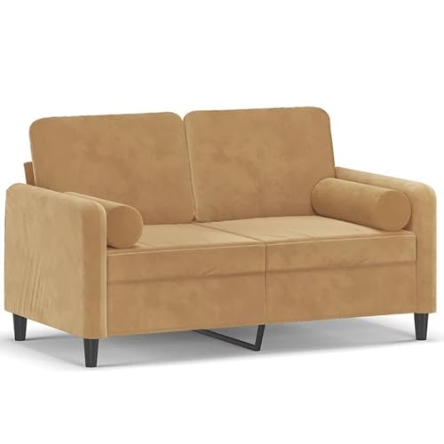 2-Sitzer-Sofa 120 cm Samt Braun mit Zierkissen – Bequemes Futon für Wohnzimmer & kleine Räume, langlebig und pflegeleicht 2-Sitzer-Sofa 120 cm Samt Braun mit Zierkissen – Bequemes Futon für Wohnzimmer & kleine Räume, langlebig und pflegeleicht von Eleganz