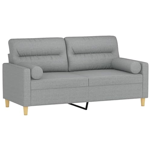 2-Sitzer-Sofa Futon mit Zierkissen | 140 cm hellgrauer Stoff | Platzsparend & bequem für Wohnzimmer oder kleine Räume | Modernes Design mit weichen Kissen 2-Sitzer-Sofa Futon mit Zierkissen | 140 cm hellgrauer Stoff | Platzsparend & bequem für Wohnzimmer oder kleine Räume | Modernes Design mit weichen Kissen von Eleganz