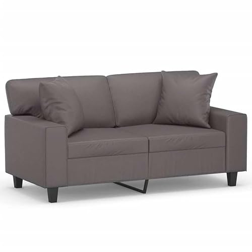 2-Sitzer-Sofa Futon mit Zierkissen - Graues Kunstleder 120 cm, kompakt für kleine Räume, modernes Design, einfach zu reinigen - ideal für Wohnzimmer oder Büro 2-Sitzer-Sofa Futon mit Zierkissen - Graues Kunstleder 120 cm, kompakt für kleine Räume, modernes Design, einfach zu reinigen - ideal für Wohnzimmer oder Büro von Eleganz