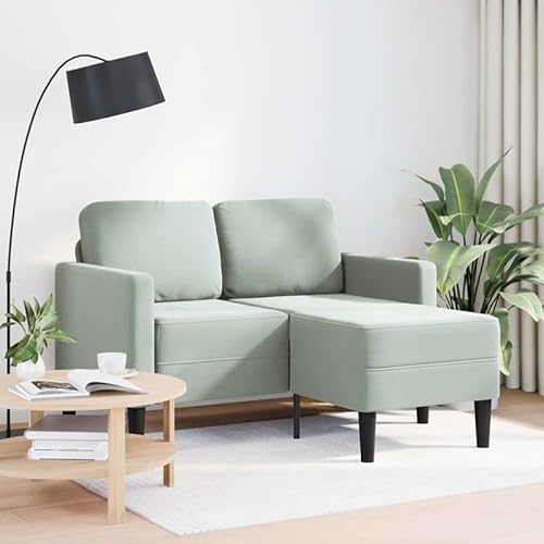 2-Sitzer-Sofa mit Chaiselongue L-Form für Wohnzimmer oder Büro - Hellgrau 125 cm Samt - Bequem & Platzsparend - Ideal für kleine Räume 2-Sitzer-Sofa mit Chaiselongue L-Form für Wohnzimmer oder Büro - Hellgrau 125 cm Samt - Bequem & Platzsparend - Ideal für kleine Räume von Eleganz
