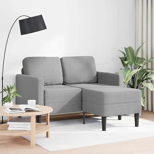 2-Sitzer-Sofa mit Chaiselongue L-Form in Hellgrau – Modernes Futon für Wohnzimmer & kleine Räume, 125 cm Stoffbezug, bequem & platzsparend 2-Sitzer-Sofa mit Chaiselongue L-Form in Hellgrau – Modernes Futon für Wohnzimmer & kleine Räume, 125 cm Stoffbezug, bequem & platzsparend von Eleganz