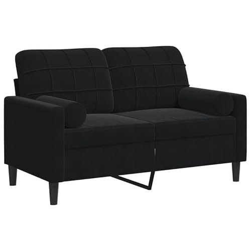 2-Sitzer-Sofa mit Zierkissen, 120 cm Schwarz Samt - Modernes Futon für Wohnzimmer & kleine Räume - Bequem & platzsparend 2-Sitzer-Sofa mit Zierkissen, 120 cm Schwarz Samt - Modernes Futon für Wohnzimmer & kleine Räume - Bequem & platzsparend von Eleganz