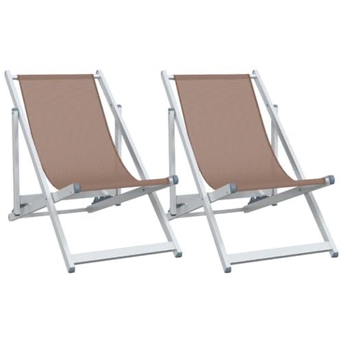 2 Strandstühle Klappbar aus Aluminium & Textilene - Leicht & Robust für Garten, Terrasse & Strand - Kompakt & Einfach zu Transportieren von Eleganz