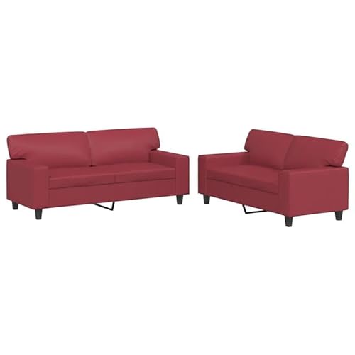2-TLG. Futon Sofagarnitur in Weinrot - Kunstleder für Wohnzimmer & kleine Räume - Bequem & pflegeleicht - Moderne 2-Sitzer Garnitur 2-TLG. Futon Sofagarnitur in Weinrot - Kunstleder für Wohnzimmer & kleine Räume - Bequem & pflegeleicht - Moderne 2-Sitzer Garnitur von Eleganz