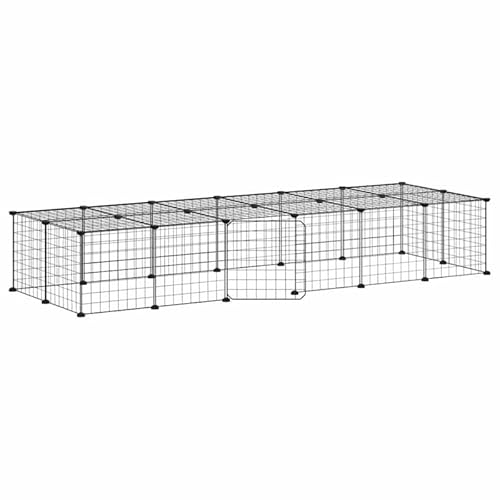 28-teiliger Haustierkäfig aus pulverbeschichtetem Stahl - 35x35 cm - Schwarz - Robustes Gehege für Kleintiere wie Hamster oder Meerschweinchen - Ideal für Innenbereich 28-teiliger Haustierkäfig aus pulverbeschichtetem Stahl - 35x35 cm - Schwarz - Robustes Gehege für Kleintiere wie Hamster oder Meerschweinchen - Ideal für Innenbereich von Eleganz