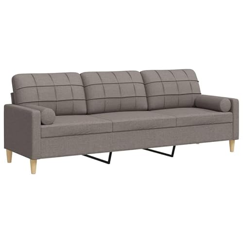 3-Sitzer Futon Sofa mit Zierkissen | 210 cm Stoffbezug | Bequem & Langlebig | Ideal für Wohnzimmer & kleine Räume | Taupe 3-Sitzer Futon Sofa mit Zierkissen | 210 cm Stoffbezug | Bequem & Langlebig | Ideal für Wohnzimmer & kleine Räume | Taupe von Eleganz