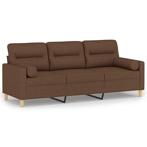 3-Sitzer-Sofa Braun 180 cm Stoff – Futon für Wohnzimmer & kleine Räume, bequem mit Zierkissen, platzsparend & langlebig 3-Sitzer-Sofa Braun 180 cm Stoff – Futon für Wohnzimmer & kleine Räume, bequem mit Zierkissen, platzsparend & langlebig von Eleganz