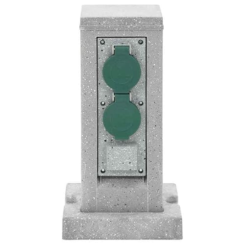 4-fach Außensteckdose mit Erdspieß - Steinoptik 16x16x29,5 cm - Wetterfeste Outdoor-Steckdose für Garten, Terrasse & Balkon - Robust und Sicher 4-fach Außensteckdose mit Erdspieß - Steinoptik 16x16x29,5 cm - Wetterfeste Outdoor-Steckdose für Garten, Terrasse & Balkon - Robust und Sicher von Eleganz