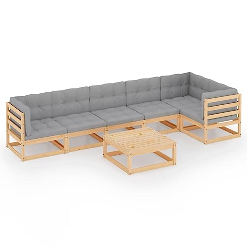 7-TLG. Garten-Lounge-Set aus Kiefern-Massivholz mit Kissen – Langlebiges Outdoor-Möbel für Terrasse & Garten – Bequeme Sitzgruppe für Erholung im Freien 7-TLG. Garten-Lounge-Set aus Kiefern-Massivholz mit Kissen – Langlebiges Outdoor-Möbel für Terrasse & Garten – Bequeme Sitzgruppe für Erholung im Freien von Eleganz