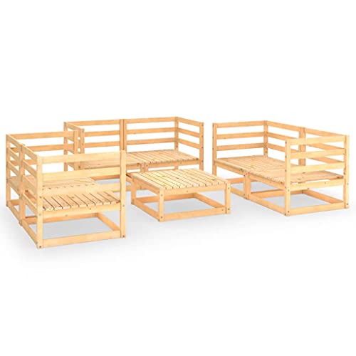 7-teiliges Garten-Lounge-Set aus Kiefern-Massivholz mit Kissen – Langlebiges und Wetterfestes Outdoor-Möbel für Terrasse, Balkon oder Garten – Bequeme Sitzgruppe für Relaxen und Entspannen 7-teiliges Garten-Lounge-Set aus Kiefern-Massivholz mit Kissen – Langlebiges und Wetterfestes Outdoor-Möbel für Terrasse, Balkon oder Garten – Bequeme Sitzgruppe für Relaxen und Entspannen von Eleganz