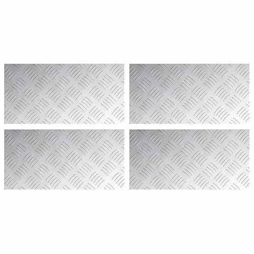 Aluminium-Riffelbleche 4 STK. rutschfest 40x20 cm - Metallplatten für rutschfeste Böden, ideal für Garagen, Werkstätten & Lager - langlebig & korrosionsbeständig von Eleganz