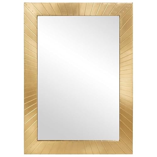 Badezimmer Spiegel Schwarz und Gold - Massives Mangoholz - Modern & Langlebig - Elegante Wandspiegel für Bad und Flur - 50 x 2,5 x 70 cm von Eleganz