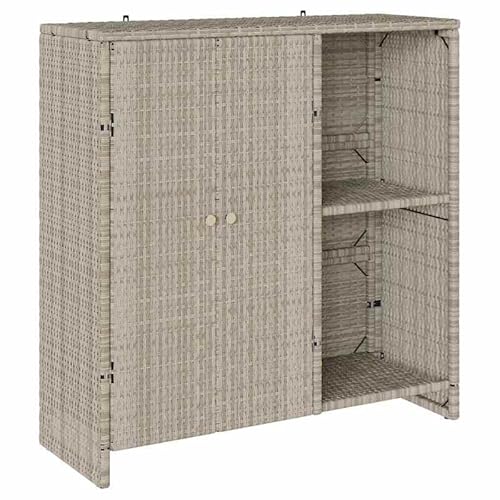 Badschrank aus Rattan, Wohnzimmermöbel-Set hellgrau 100x36x102 cm, Stauraum Lösung für Ordnung, stilvolles Design von Eleganz