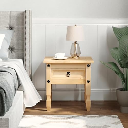 Beistelltisch Corona 50x50x50 cm aus massivem Kiefernholz mit Honigwachs-Finish - Natürlicher Wohnzimmer- oder Balkontisch - Robust & langlebig von Eleganz