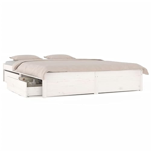 Bett mit Schubladen Weiß 200x200 cm – Platzsparendes Doppelbett mit großem Stauraum für kleine Räume | Hochwertige Materialien & langlebiges Design | Perfekte Lösung für mehr Ordnung im Schlafzimmer Bett mit Schubladen Weiß 200x200 cm – Platzsparendes Doppelbett mit großem Stauraum für kleine Räume | Hochwertige Materialien & langlebiges Design | Perfekte Lösung für mehr Ordnung im Schlafzimmer von Eleganz