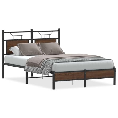 Bettgestell 120x200 cm Braun Eiche - Holzwerkstoff Rahmen ohne Matratze, Stabil & Langlebig für Schlafzimmer, Einfache Montage Bettgestell 120x200 cm Braun Eiche - Holzwerkstoff Rahmen ohne Matratze, Stabil & Langlebig für Schlafzimmer, Einfache Montage von Eleganz