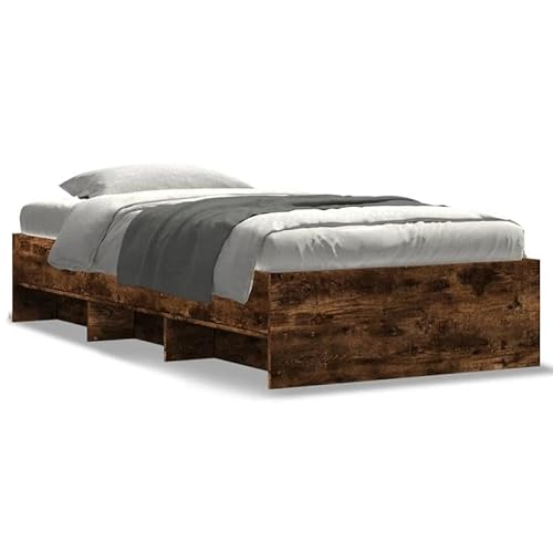 Bettgestell Räuchereiche 75x190 cm ohne Matratze | Holzwerkstoff | Stabiles Rahmenbett für Schlafzimmer | Modernes Design & Langlebig | Einfache Montage Bettgestell Räuchereiche 75x190 cm ohne Matratze | Holzwerkstoff | Stabiles Rahmenbett für Schlafzimmer | Modernes Design & Langlebig | Einfache Montage von Eleganz