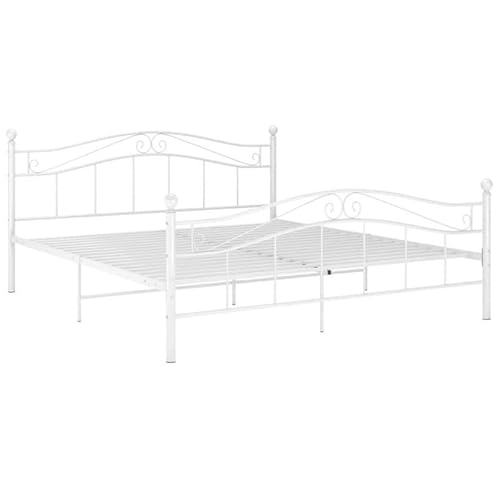 Bettgestell Weiß 200x200 cm - Modernes Metallbett für Schlafzimmer, langlebig & stabil mit verstärkten Füßen - Einfache Montage für erholsamen Schlaf Bettgestell Weiß 200x200 cm - Modernes Metallbett für Schlafzimmer, langlebig & stabil mit verstärkten Füßen - Einfache Montage für erholsamen Schlaf von Eleganz