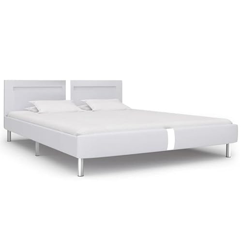Bettgestell mit 180x200 cm - Modernes Kunstleder Bett mit Beleuchtung für Schlafzimmer - Einfache Montage & Stabile Rahmen Bettgestell mit 180x200 cm - Modernes Kunstleder Bett mit Beleuchtung für Schlafzimmer - Einfache Montage & Stabile Rahmen von Eleganz