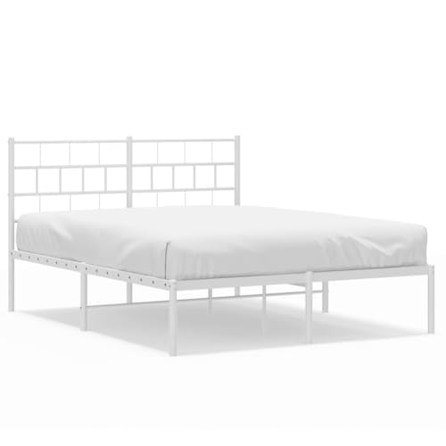 Bettgestell mit Kopfteil 120x200 cm - Weißes Metallbett für Schlafzimmer - Modernes Design & Stabile Rahmen - Einfache Montage - Ideal für kleine Räume Bettgestell mit Kopfteil 120x200 cm - Weißes Metallbett für Schlafzimmer - Modernes Design & Stabile Rahmen - Einfache Montage - Ideal für kleine Räume von Eleganz