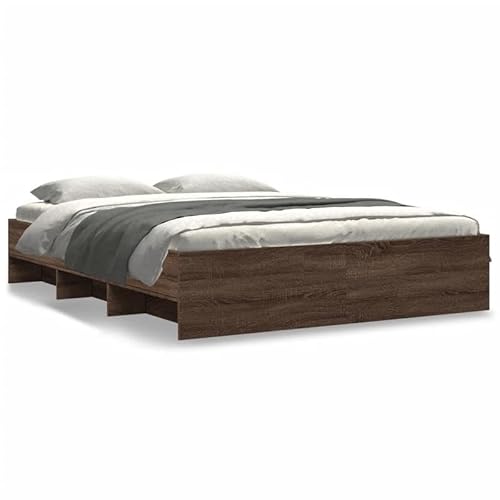 Bettgestell ohne Matratze 150x200 cm - Massivholzoptik Eiche Braun für Schlafzimmer, stabil & langlebig - Modernes Design für erholsamen Schlaf Bettgestell ohne Matratze 150x200 cm - Massivholzoptik Eiche Braun für Schlafzimmer, stabil & langlebig - Modernes Design für erholsamen Schlaf von Eleganz