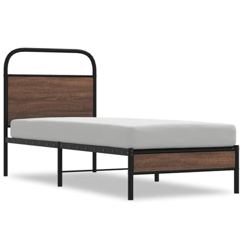 Bettgestell ohne Matratze 75x190 cm Braun Eichen-Optik | Modernes Holz-Bett mit Massivholz-Optik | Langlebig & Stilvoll für Schlafzimmer | Einfache Montage Bettgestell ohne Matratze 75x190 cm Braun Eichen-Optik | Modernes Holz-Bett mit Massivholz-Optik | Langlebig & Stilvoll für Schlafzimmer | Einfache Montage von Eleganz