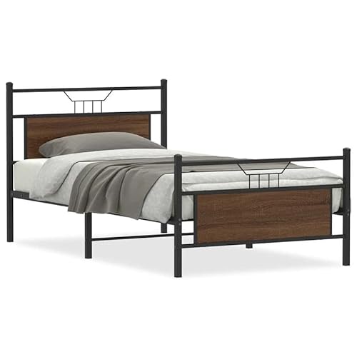 Bettgestell ohne Matratze Braun Eiche 100x190 cm | Holzwerkstoff | Robustes Design für Schlafzimmer | Einfache Montage & Stauraum Bettgestell ohne Matratze Braun Eiche 100x190 cm | Holzwerkstoff | Robustes Design für Schlafzimmer | Einfache Montage & Stauraum von Eleganz